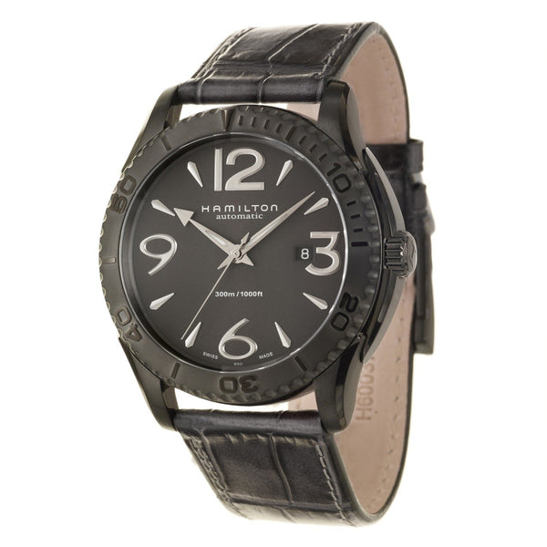 Hamilton Men's H37785685 Jazzmaster Automatic Black Leather Watch