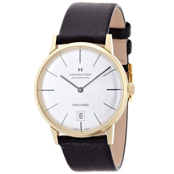 Hamilton Men's H38475751 Intra-Matic Automatic Black Leather Watch