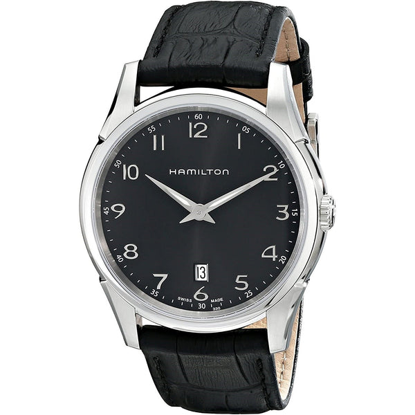 Hamilton Men's H38511733 Jazzmaster Thinline Black Leather Watch