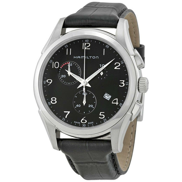 Hamilton Men's H38612733 Jazzmaster Chronograph Black Leather Watch