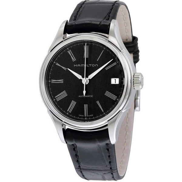 Hamilton Women's H39415734 Valiant Automatic Black Leather Watch