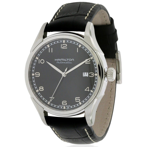 Hamilton Men's H39515733 Timeless Classic Valiant Black Leather Watch