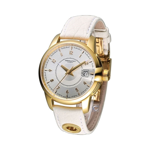 Hamilton Women's H40445955 Timeless Classic Railroad White Leather Watch