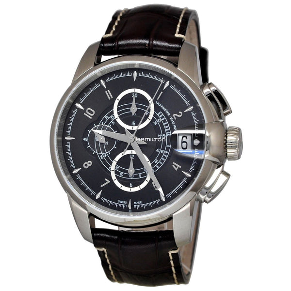 Hamilton Men's H40616535 Timeless Classic Railroad Chronograph Black Leather Watch