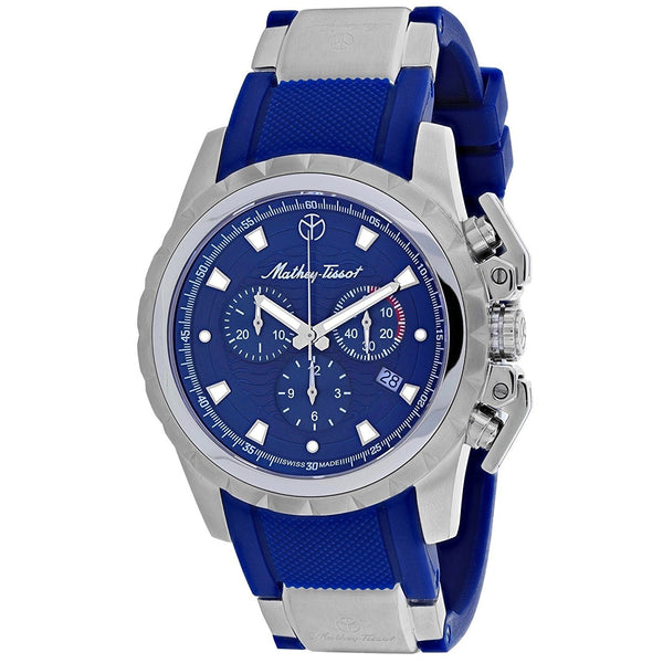 Mathey-Tissot Men's H466CHABU Classic Chronograph Blue Rubber Watch
