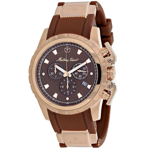 Mathey-Tissot Men's H466CHPM Classic Chronograph Brown Rubber Watch
