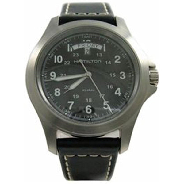 Hamilton Men's H64451733 Khaki Field King Black Leather Watch