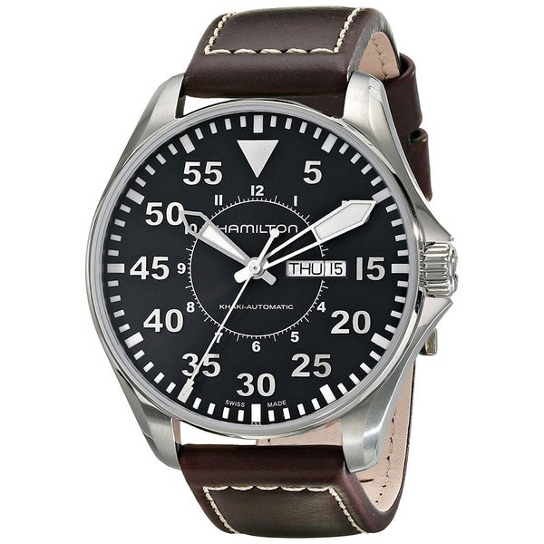 Hamilton Men's H64715535 Khaki Pilot Automatic Brown Leather Watch