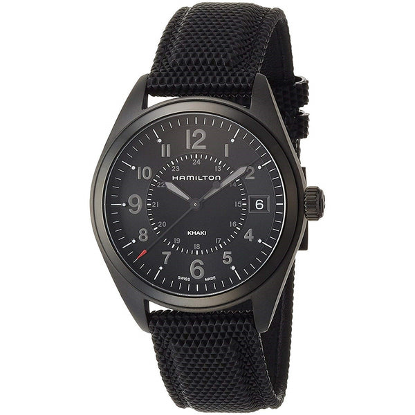 Hamilton Men's H68401735 Khaki Field Black Rubber and Leather Watch
