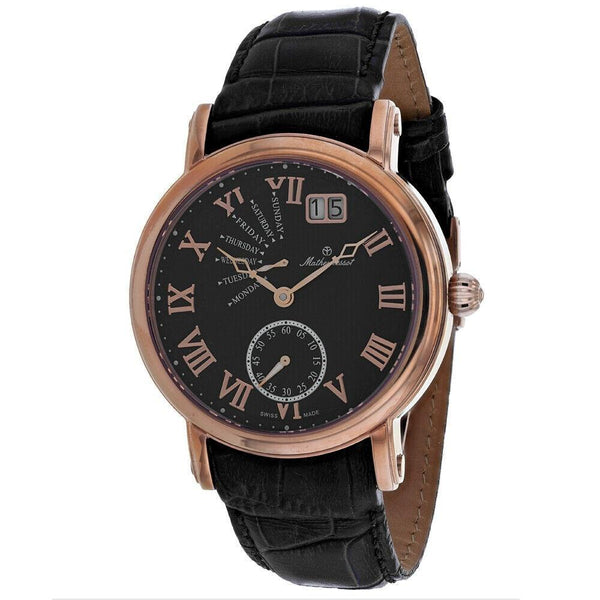 Mathey-Tissot Men's H7020PN Retrograde Black Leather Watch