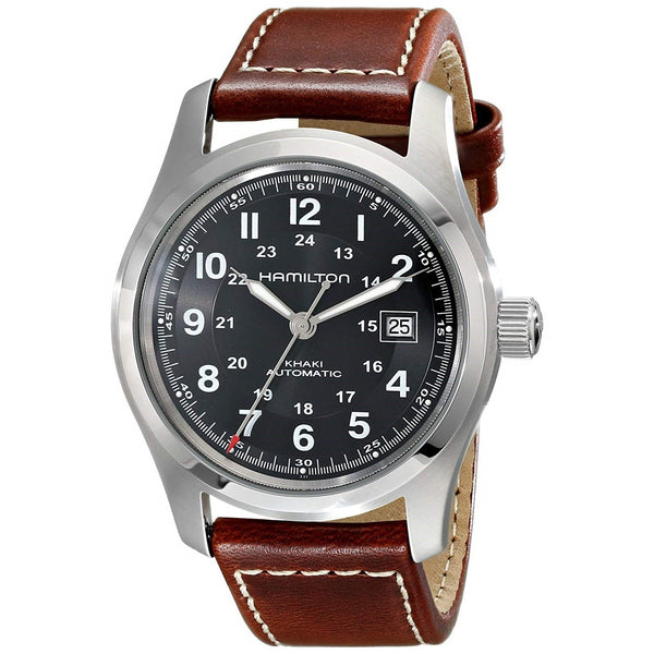 Hamilton Men's H70555533 Khaki Field Automatic Brown Leather Watch