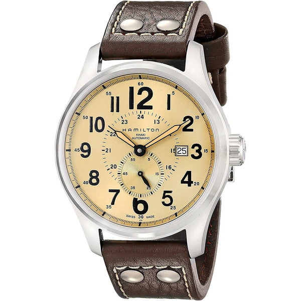 Hamilton Men's H70655723 Khaki Officer Brown Leather Watch