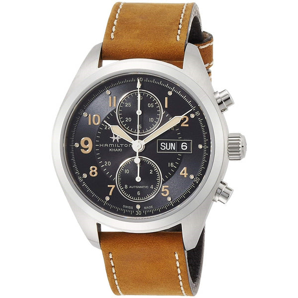 Hamilton Men's H71616535 Khaki Field Chronograph Brown Leather Watch