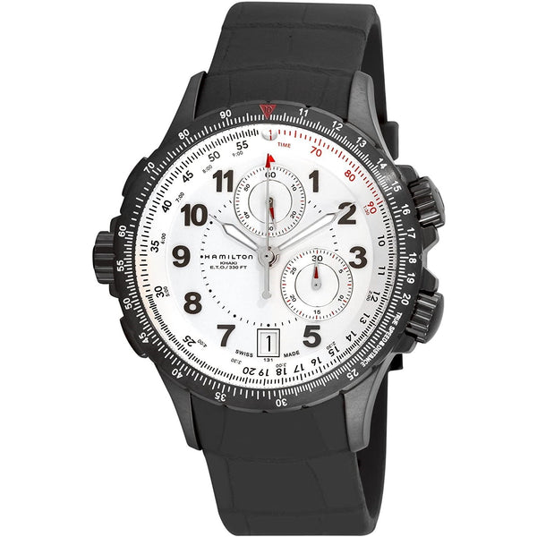 Hamilton Men's H77682313 Khaki ETO Chronograph Black Rubber Watch