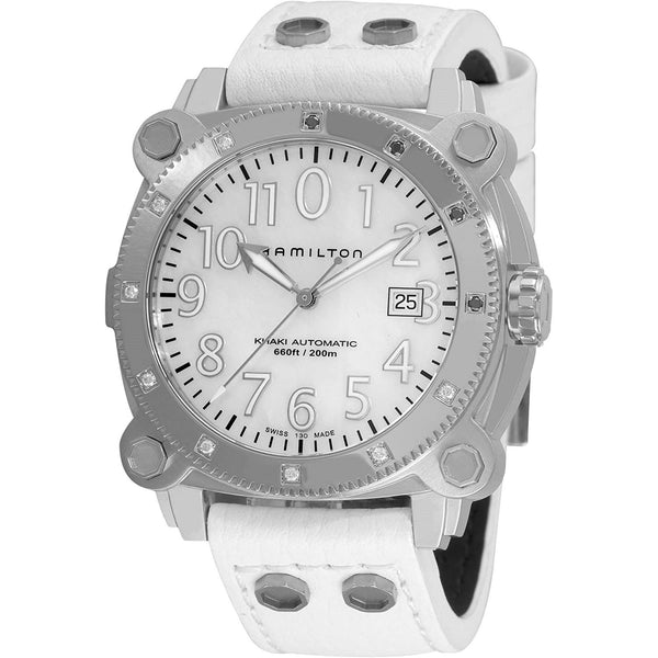 Hamilton Men's H78595913 Khaki Navy Below Zero White Leather Watch