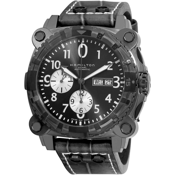 Hamilton Men's H78696393 Khaki Navy Belowzero Black Leather Watch