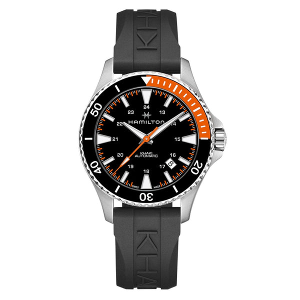 Hamilton Men's H82305331 Khaki Navy Scuba Black Rubber Watch