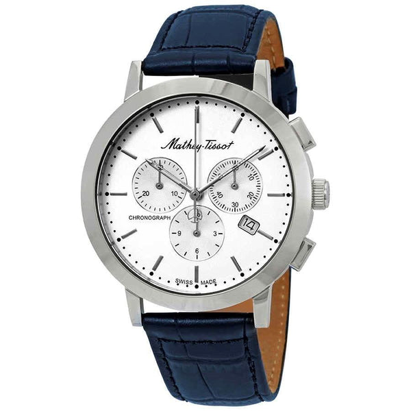 Mathey-Tissot Men's H9315CHALI Sport Classic Chronograph Blue Leather Watch