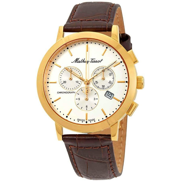 Mathey-Tissot Men's H9315CHPLI Sport Classic Chronograph Brown Leather Watch