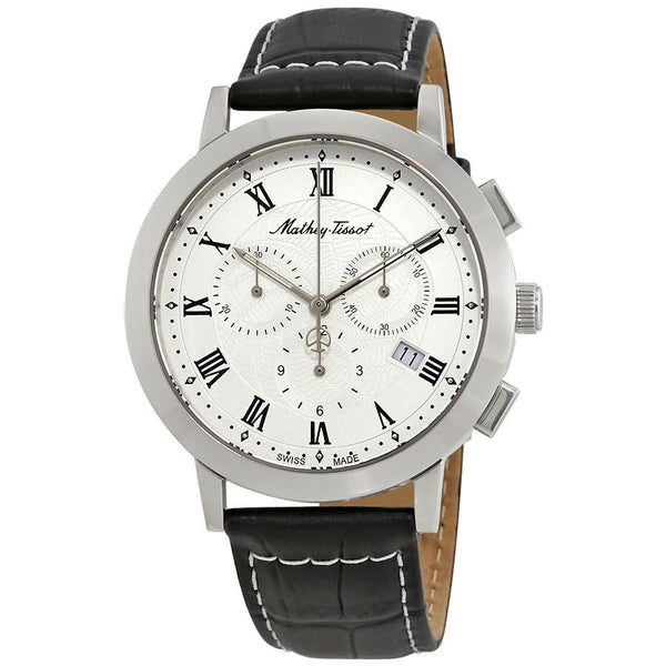 Mathey-Tissot Men's H9315CHRLAI Sport Classic Chronograph Black Leather Watch