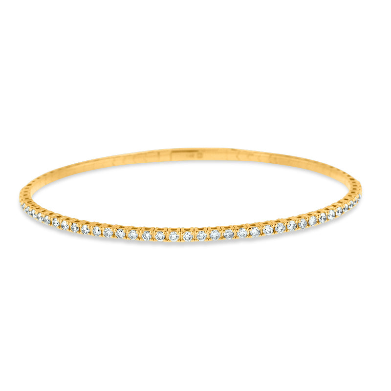 PRIVE 14K YELLOW GOLD 1.00CT DIAMOND FLEXIBLE BANGLE