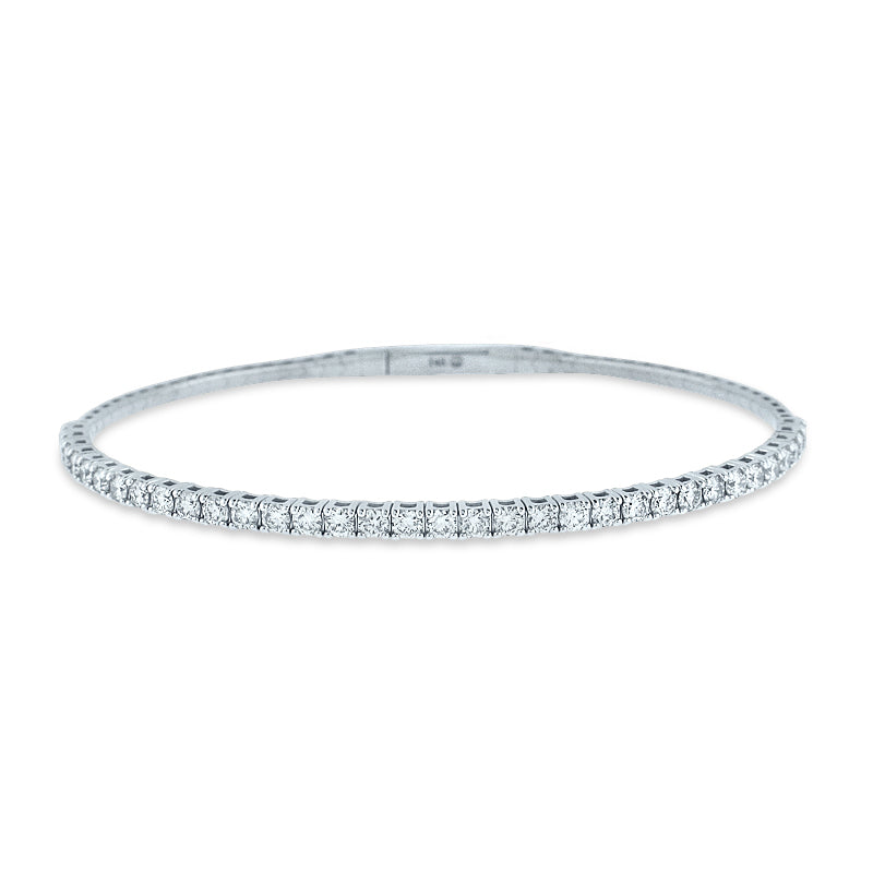 PRIVE 14K WHITE GOLD 1.47CT DIAMOND FLEXIBLE BRACELET