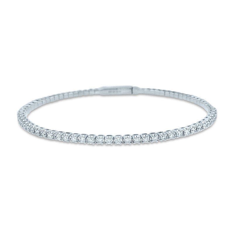 PRIVE 14K WHITE GOLD 0.90CT DIAMOND FLEXIBLE BRACELET