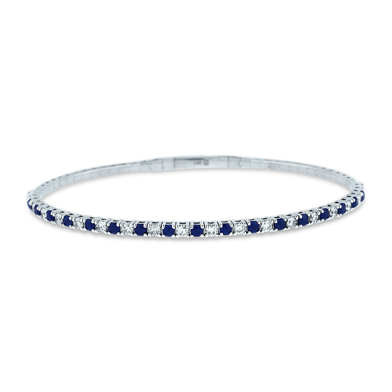 PRIVE 14K WHITE GOLD 0.73CT DIAMOND & SAPHIRE 1.03CT BRACELET