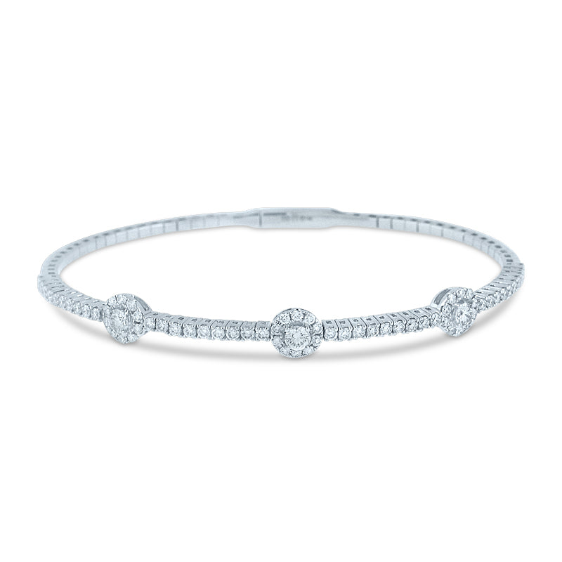 PRIVE 14K WHITE GOLD 1.34CT DIAMOND FLEXIBLE BRACELET