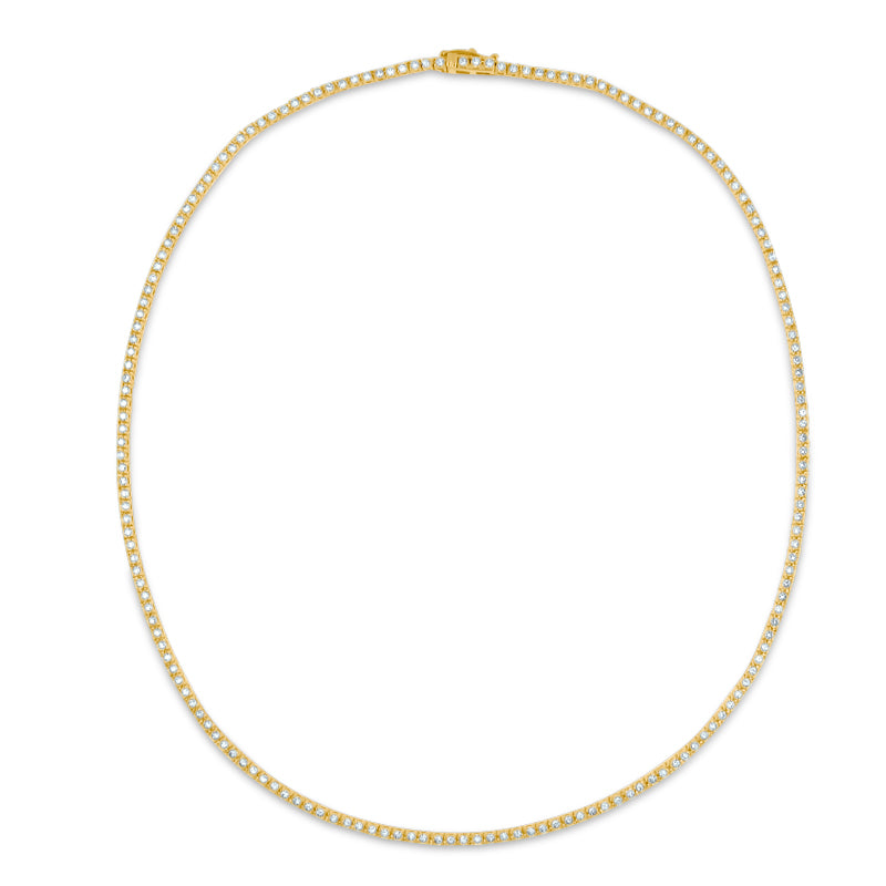 PRIVE 14K YELLOW GOLD 4.98CT DIAMOND TENNIS NECKLACE