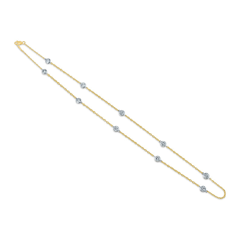 PRIVE 14K YELLOLW/WHITE GOLD 2.13CT DIAMONDS BY THE YARD NECKLACE