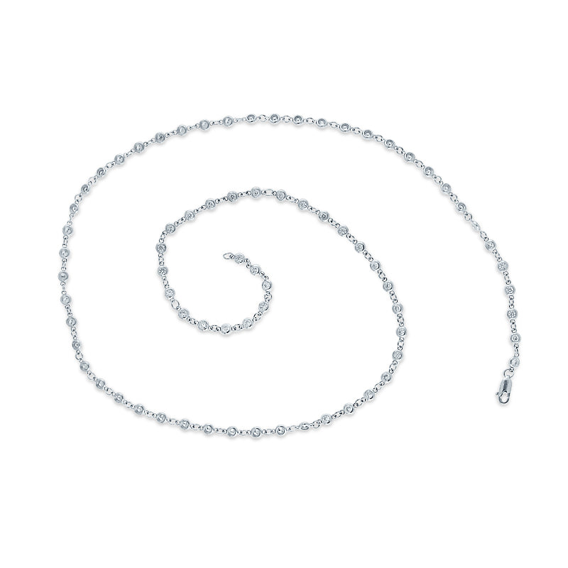 PRIVE 14K WHITE GOLD 2.22CT DIAMOND BY THE YARD NECKLACE