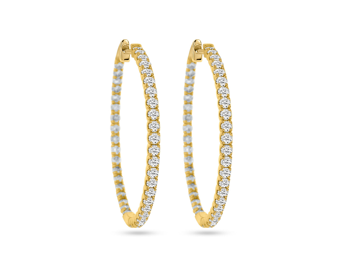 MULLOYS PRIVE' 14KY 2.93CTSI H/I NSIDE/OUT DIAMOND HOOPS