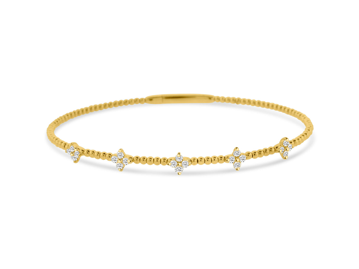 PRIVE'14K YELLOW GOLD .45CT SI1-2 CLARITY AND G-H COLOR DIAMOND FLEX BRACELET