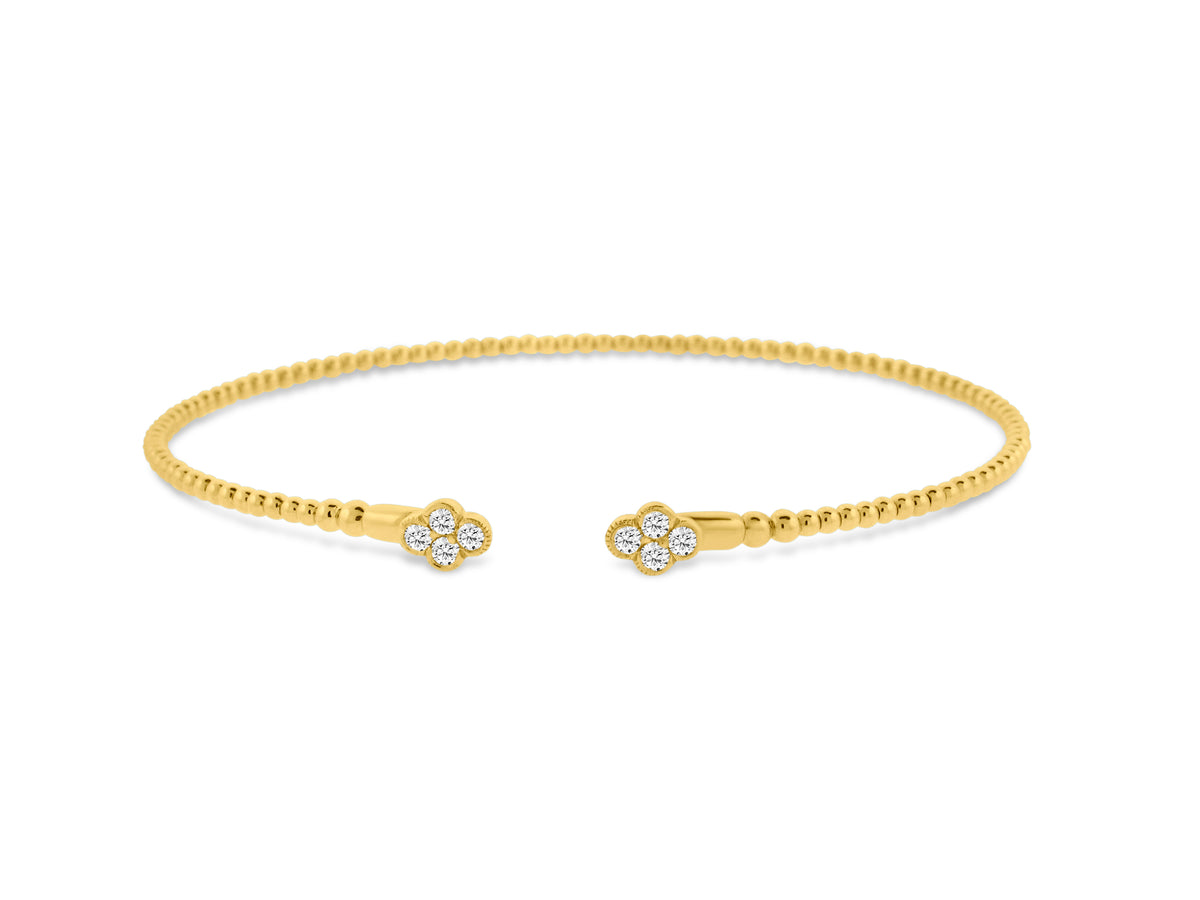 MULLOYS PRIVE'14 YELLOW GOLD .23CT SI1-2 G-H COLOR DIAMOND FLEX BRACELET