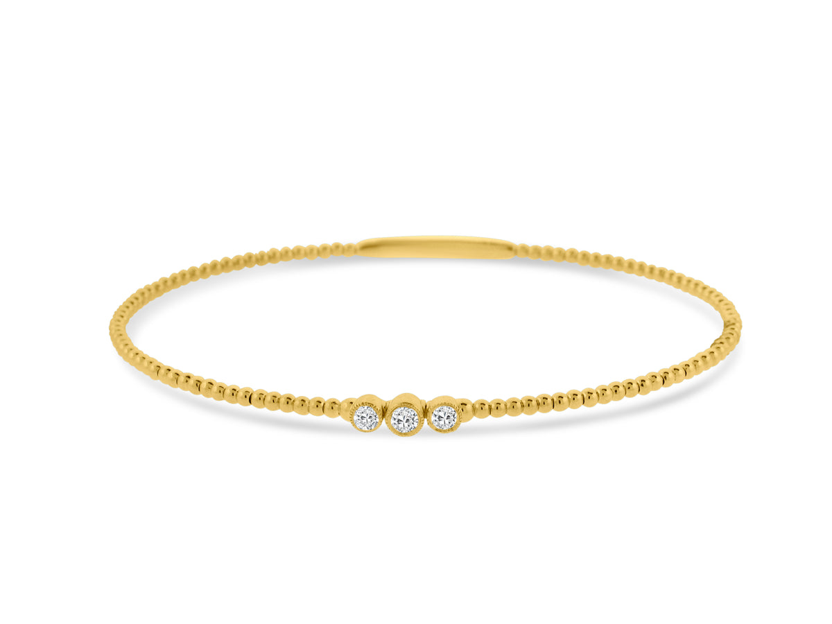 MULLOYS PRIVE'14K YELLOW GOLD .18CT SI1-2 CLARITY G-H COLOR DIAMOND FLEX BRACELET