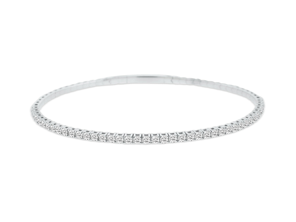 MULLOYS PRIVE'14K WHITE GOLD 1.23CT SI1-2 CLARITYT G-H COLOR DIAMOND FLEX BRACELET