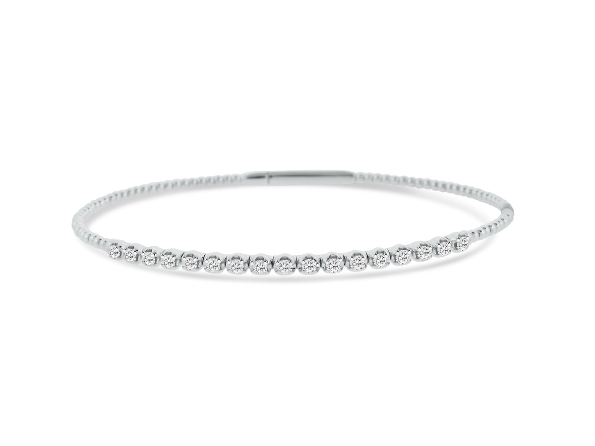 MULLOYS PRIVE'14K WHITE GOLD .50CT SI CLARITY G-H COLOR DIAMOND FLEX BRACELET