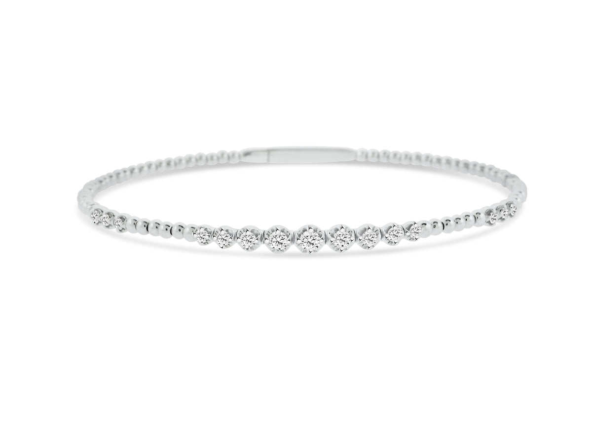MULLOYS PRIVE'14K WHITE GOLD .43CT SI1-2 CLARITY G-H COLOR DIAMOND FLEX BRACELET