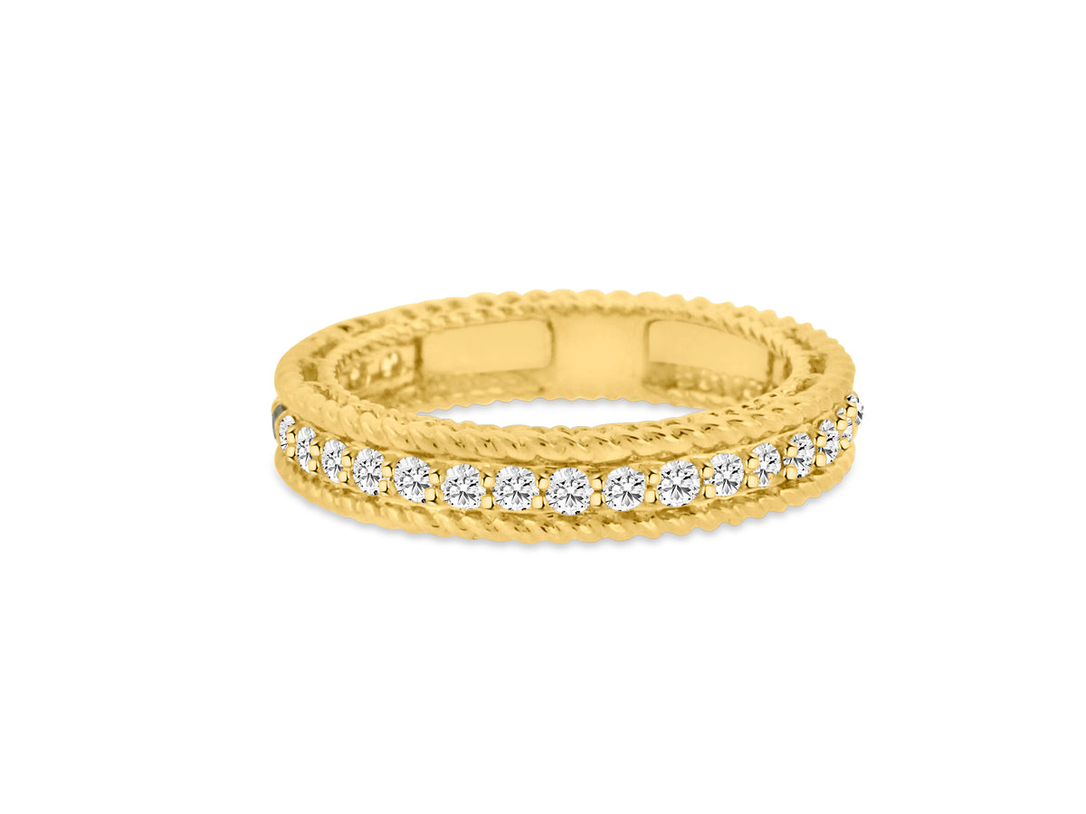 MULLOYS PRIVE'14K YELLOW GOLD .55CT SI1-2 CLARITY AND G-H COLOR PRIVE' BAND