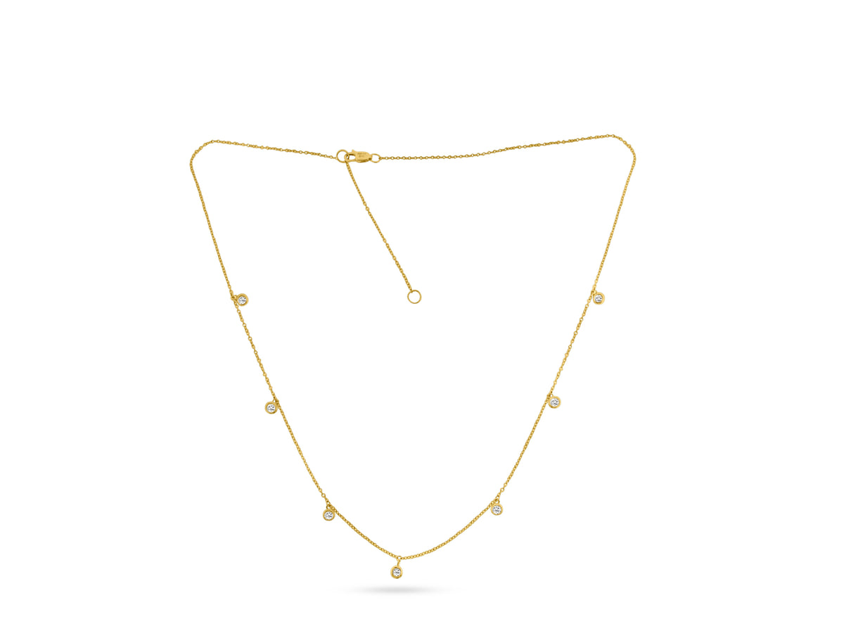 MULLOYS PRIVE'14K YELLOW GOLD .35CT DIAMOND DANGLE NECKLACE
