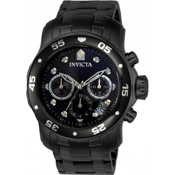 Invicta Men's ILE0076A Pro Diver Black Stainless Steel Watch