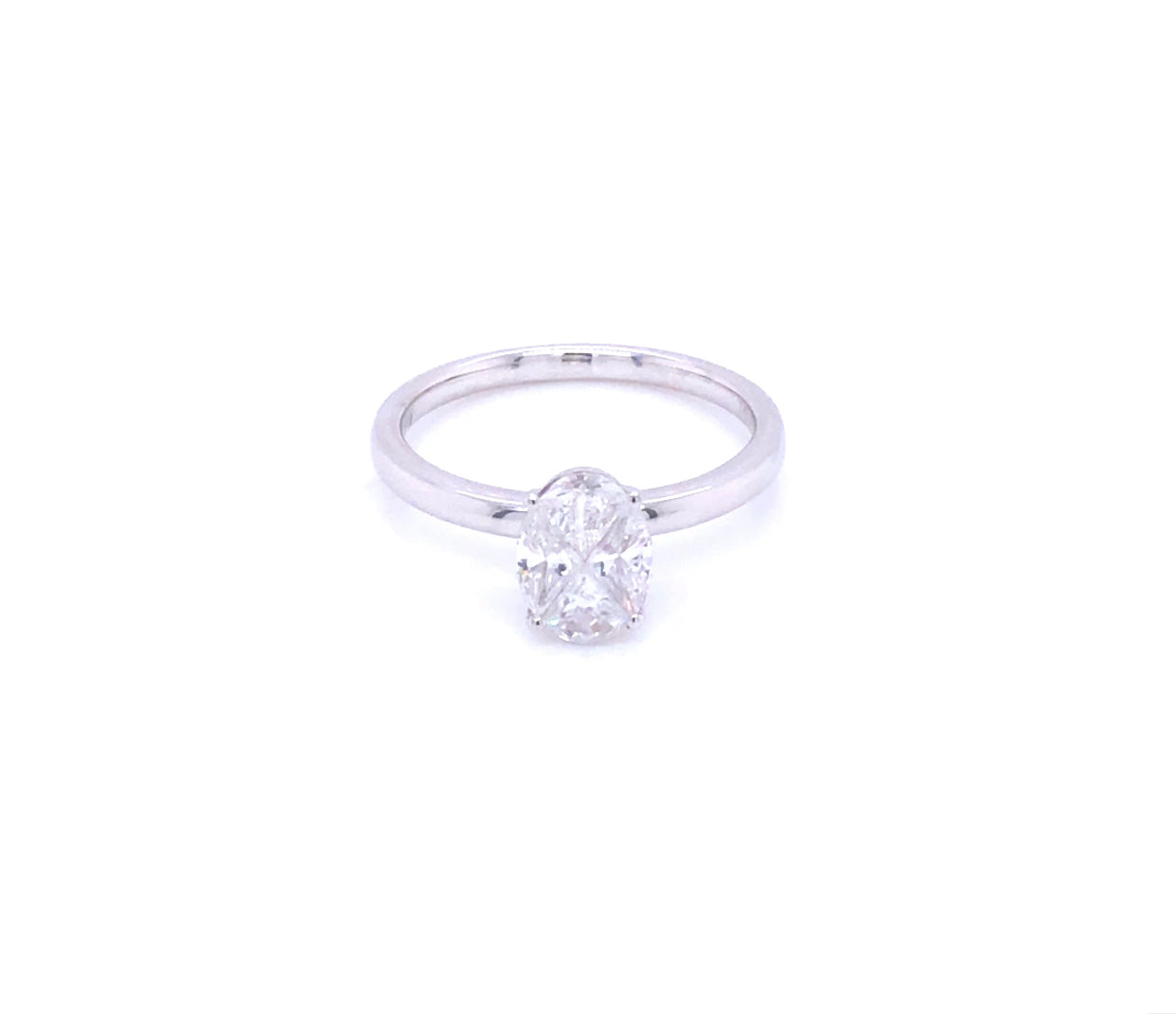 Zeghani White Gold Mosaic Cut Engagement Ring