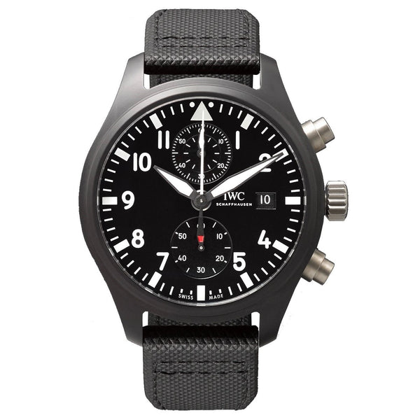 IWC Men's IW389001 Pilot'S Top Gun Chronograph Black Leather Watch