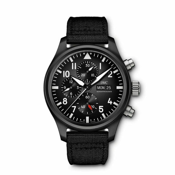 IWC Men's IW389101 Pilot Top Gun Chronograph Chronograph Black Nylon Watch