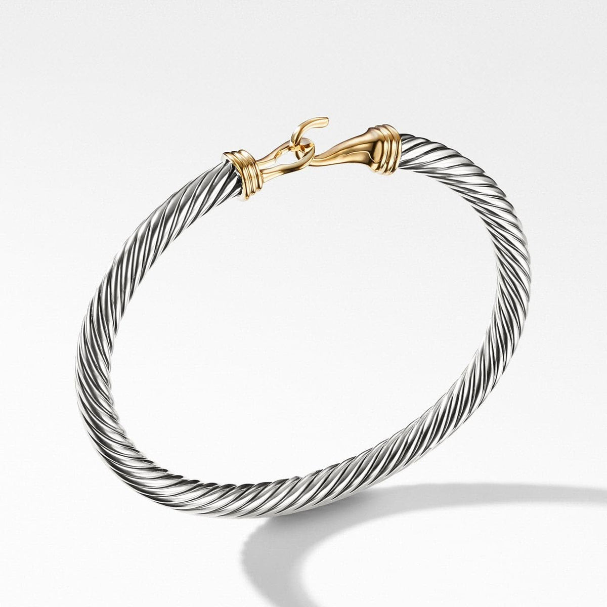 DAVID YURMAN Buckle Classic Cable Bracelet in Sterling Silver with 14K Yellow Gold, 5mm