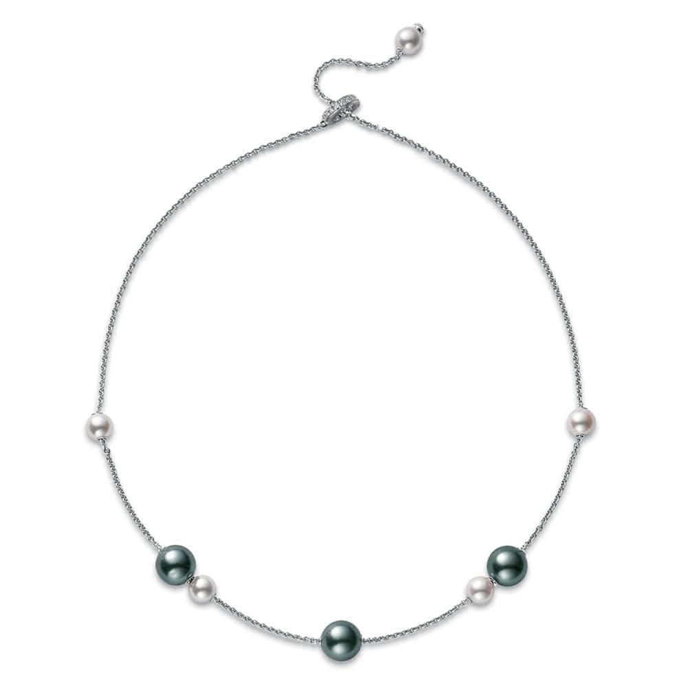 MIKIMOTO "Pearls In Motion" Pearl & Diamond Necklace