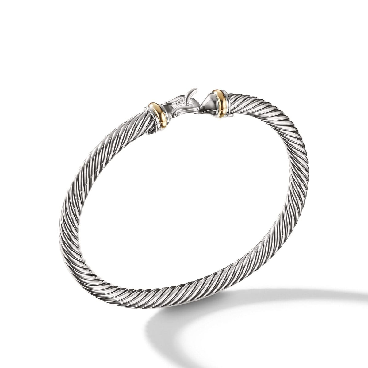 DAVID YURMAN Buckle Classic Cable Bracelet in Sterling Silver with 18K Yellow Gold, 5mm