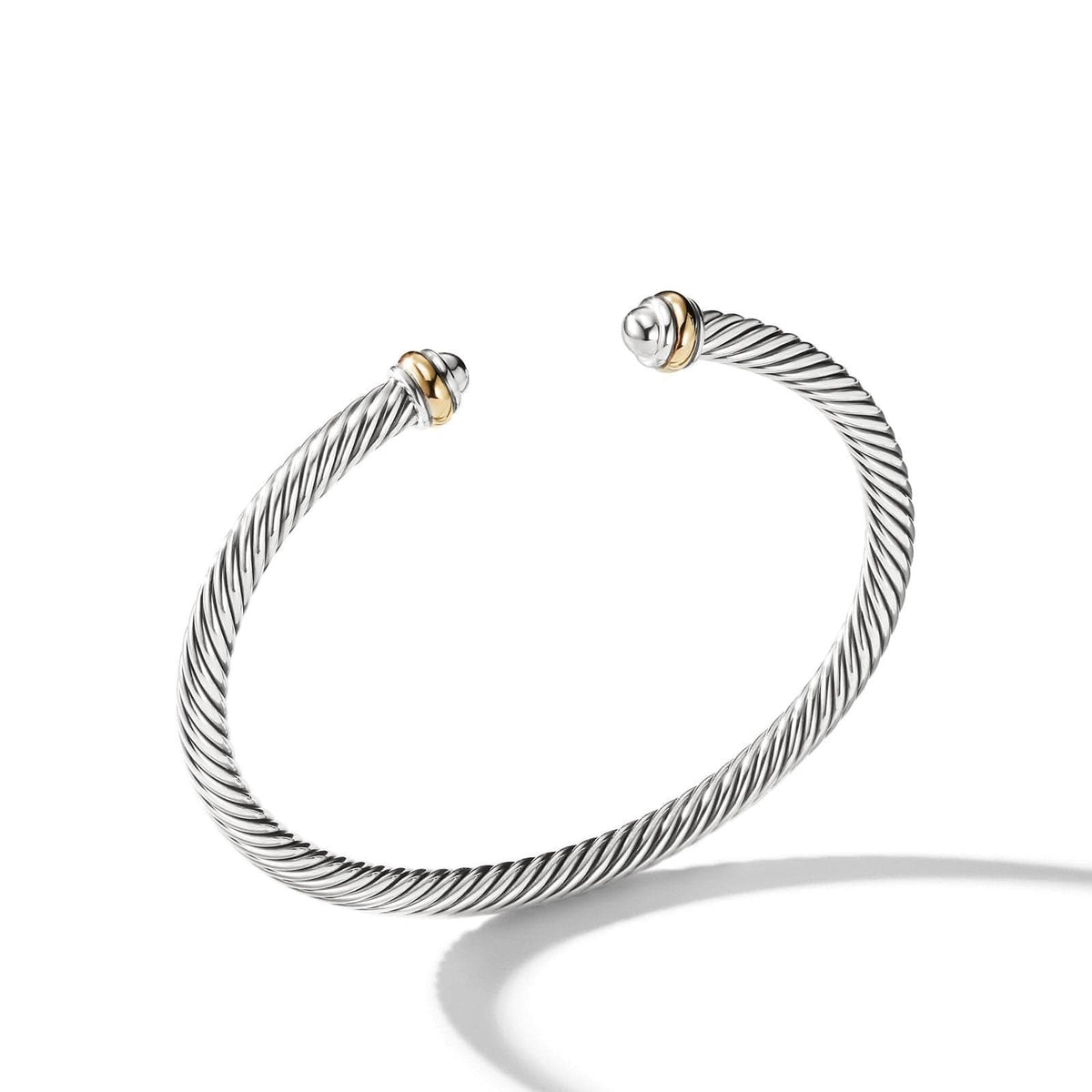 DAVID YURMAN Classic Cable Bracelet in Sterling Silver with 18K Yellow Gold, 4mm