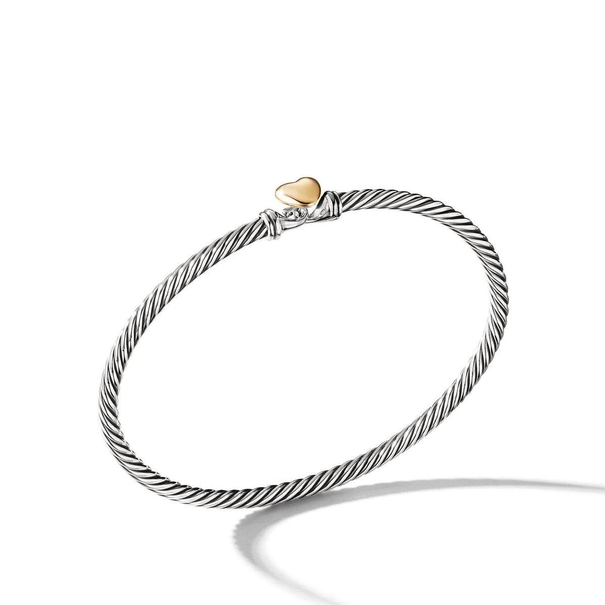 DAVID YURMAN Cable Collectibles® Heart Bracelet in Sterling Silver with 18K Yellow Gold, 3mm